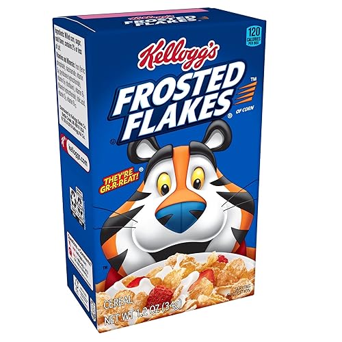 Kellogg's Frosted Flakes - Cereal para el desayuno, 8 vitaminas y minerales, aperitivos para niños, original (70 cajas)