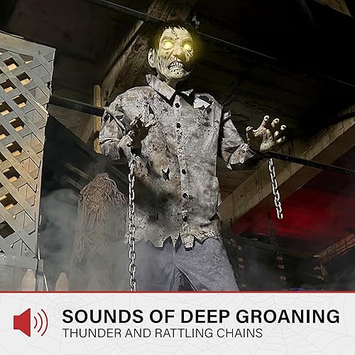 Miniatura 49 de Haunted Hill Farm Caballo mecedor animatrónico de 3.2 pies de altura, animatrónica de Halloween, decoración de película de terror gótica