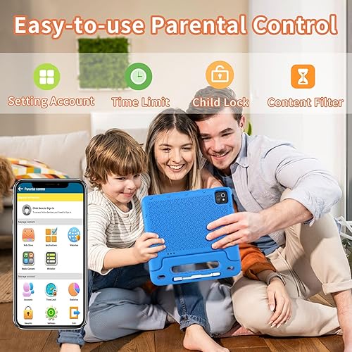 Miniatura 5 de EDDBNi Tableta para Niños Android 14 Tableta de 10 Pulgadas Tabletas para Niños con Estuche Núcleo Cuádruple 64GB Cámara Dual Controles Parentales
