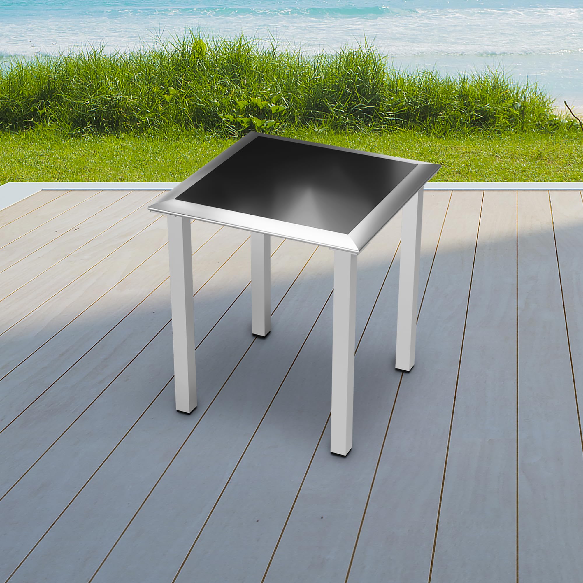 Garvee Conjunto de 2 Tumbonas de Jardín y Mesa Auxiliar, Muebles de Exterior de Hierro Transpirable con Almohadas, Hamacas Reclinables para Terraza, Patio, Balcón y Piscina, 190x58x30 cm Gris