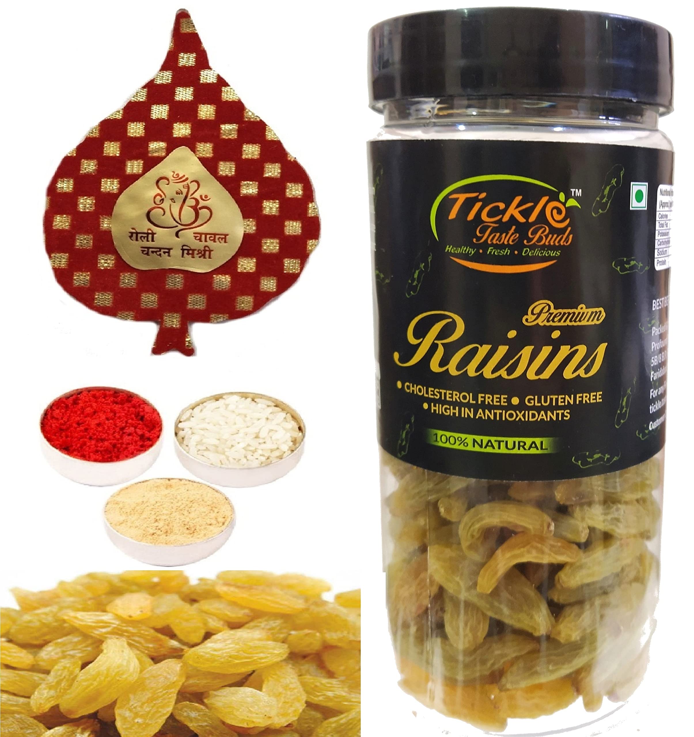 Bhai Dooj tika Gift Combo for Brother - Kishmish Jar with Tikka, Roli Chandan Chawal Mishri Pack for Bhai (B0BHPMC5JC) Amazon Price History, Amazon Price Tracker