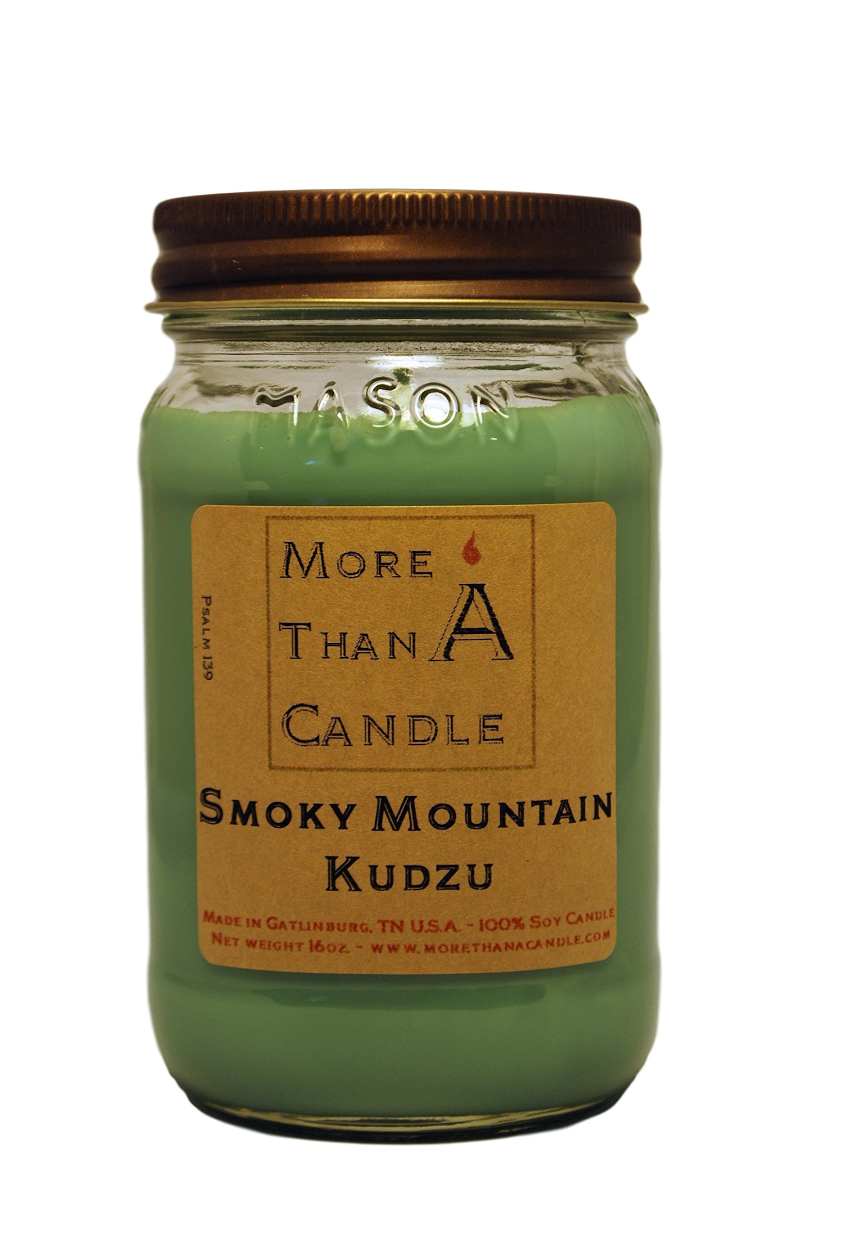 More Than A Candle - 16 oz Mason Jar Soy Candle - Made in The USA Smoky Mountain Kudzu