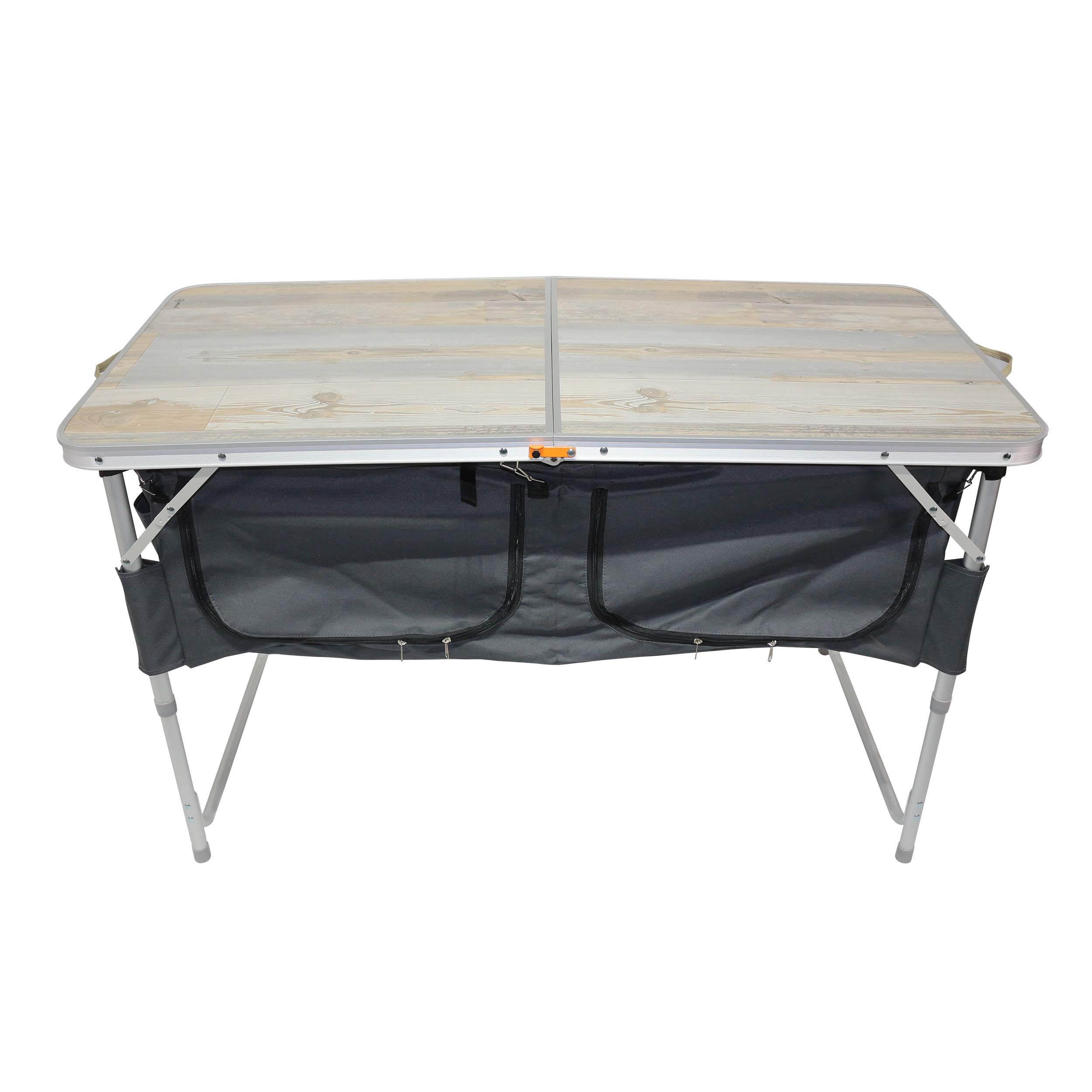 Camping Furniture Homecall Folding camping table outdoor Alu with MDF table top with pocket