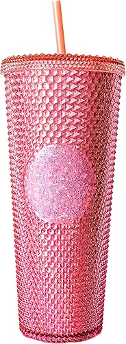 Sterz Vaso con pajilla, vaso de doble pared perfecto para bebidas frías y calientes, taza de café helado, taza de batido, reutilizable, sin BPA,