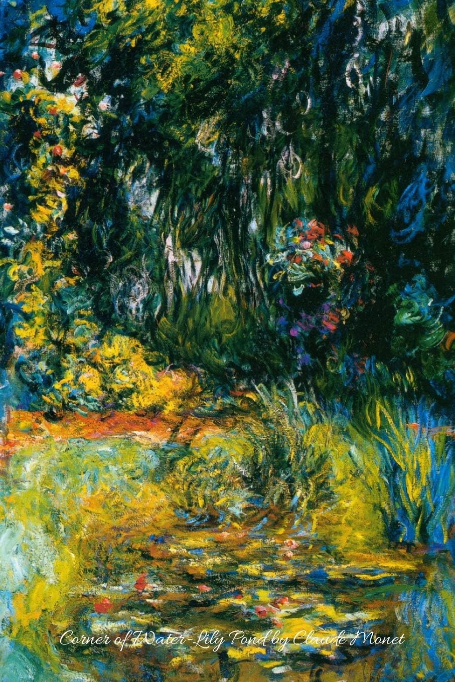 Corner of Water-Lily Pond by Claude Monet: Beautiful image of the iconic painting by the great impressionist master Claude Monet. This stunning ... lovely gift for women, girls and art teachers