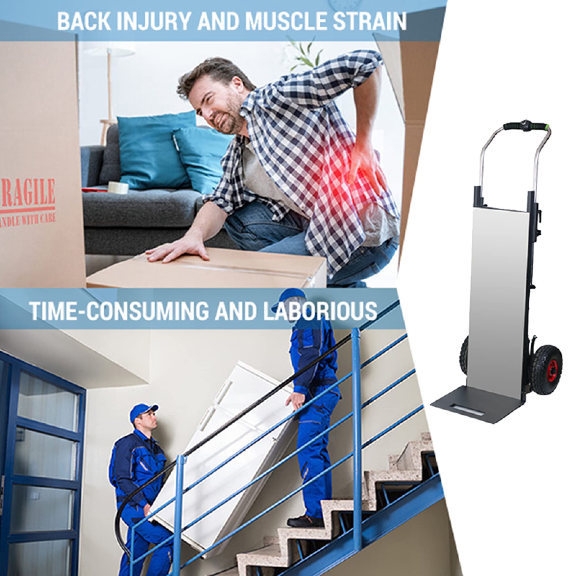 Carrello saliscale elettrico 770lb carico massimo scalatore per scale per impieghi gravosi motore 48V 30AH alimentato a batteria per magazzino di distribuzione logistica in movimento per famiglie