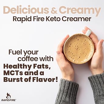 Rapid Fire Keto Creamer, Coffee Creamer with Grass Fed Butter, MCT Oil, Himalayan Pink Salt, Delicious Original Flavor, Energy Support, 2 Pack, 40 Servings