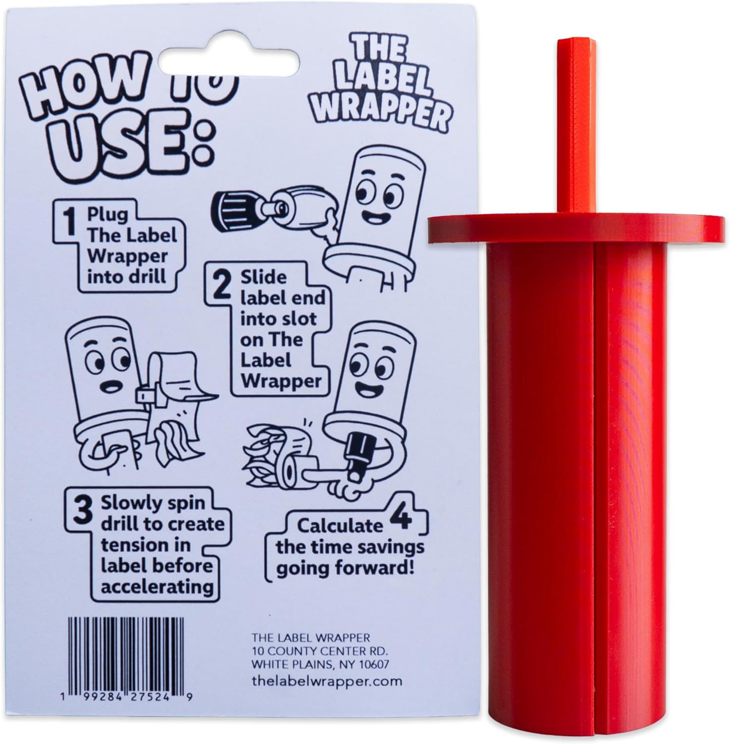 The Label Wrapper, High Speed Thermal Label Rewinder, 80mm Width Compatible, Drill Attachment for 750 Labels in Seconds