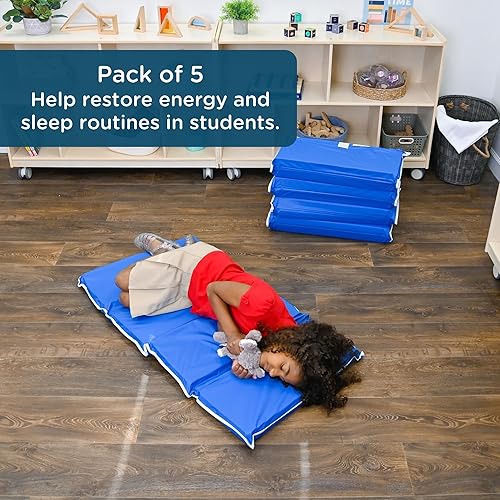 Vista 7 de Children's Factory Double Bound Edges Folding Nap Mat for Daycare or Preschool