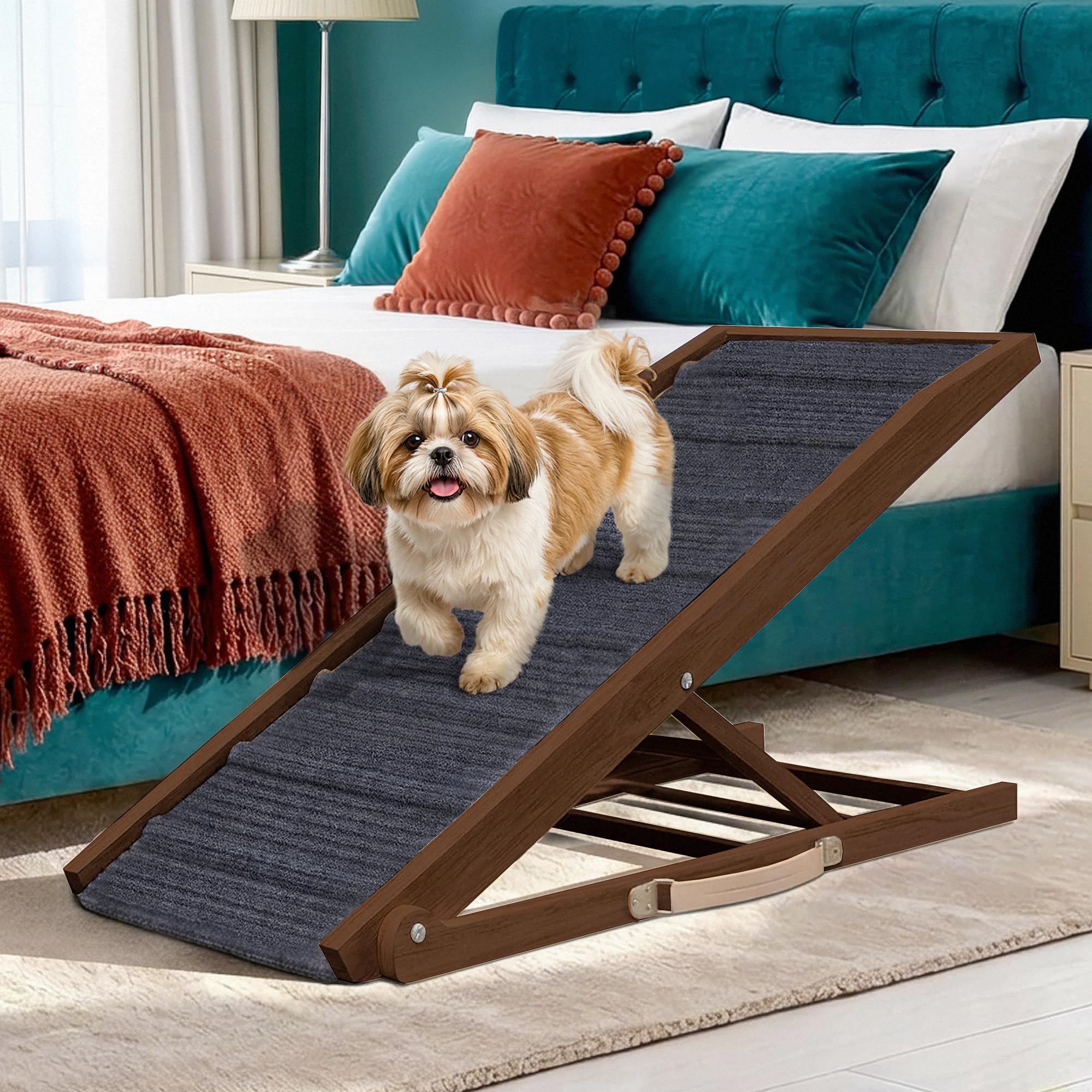 Pathosio Pets Folding Wood Dog Ramp