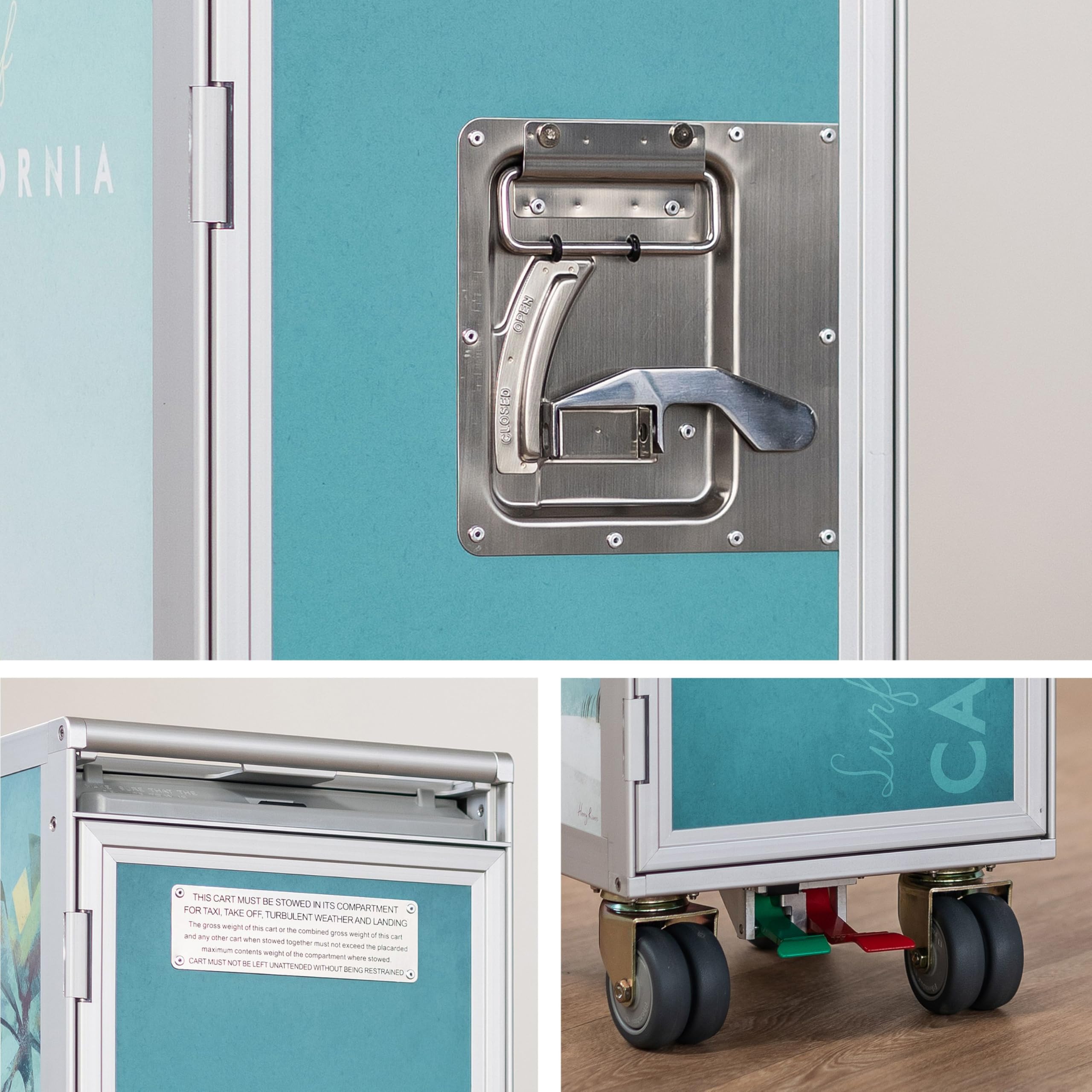 Airline Trolley Henry Rivers, Büroschrank, Aktenschrank klein, Küchenwagen Edelstahl, Norm: Atlas, 103 x 30,5 x 40,5, Flugzeugtrolley, Visit Hamburg, Küche