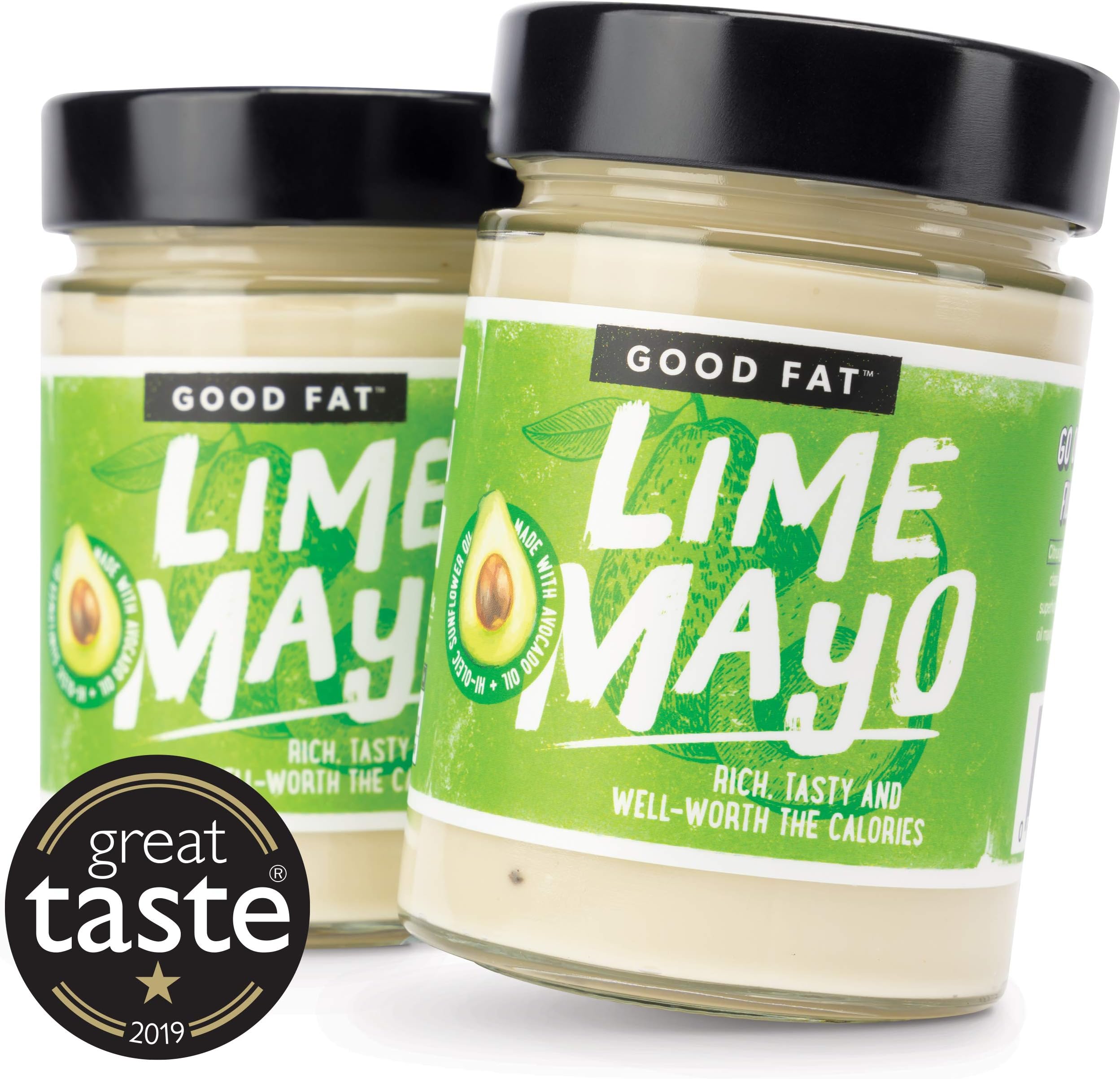 Good Fat Lime Mayo 2-Pack, Avocado & Hi-Oleic Oil Mayonnaise, Low Carb, Keto Friendly, 280g
