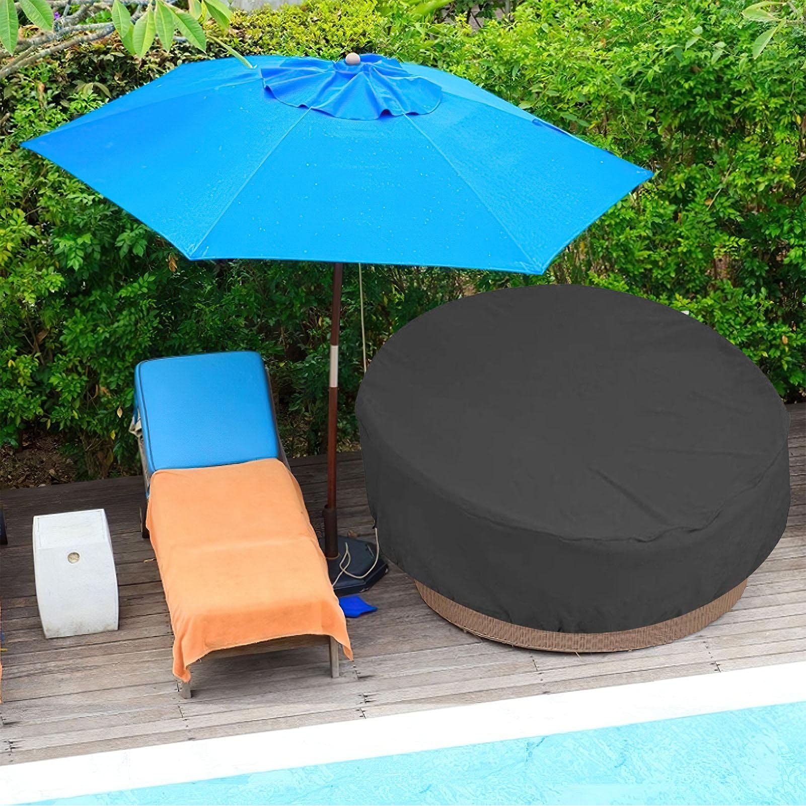cama redonda, impermeable, para exterior, para sofá jardín, resistente a los rayos UV