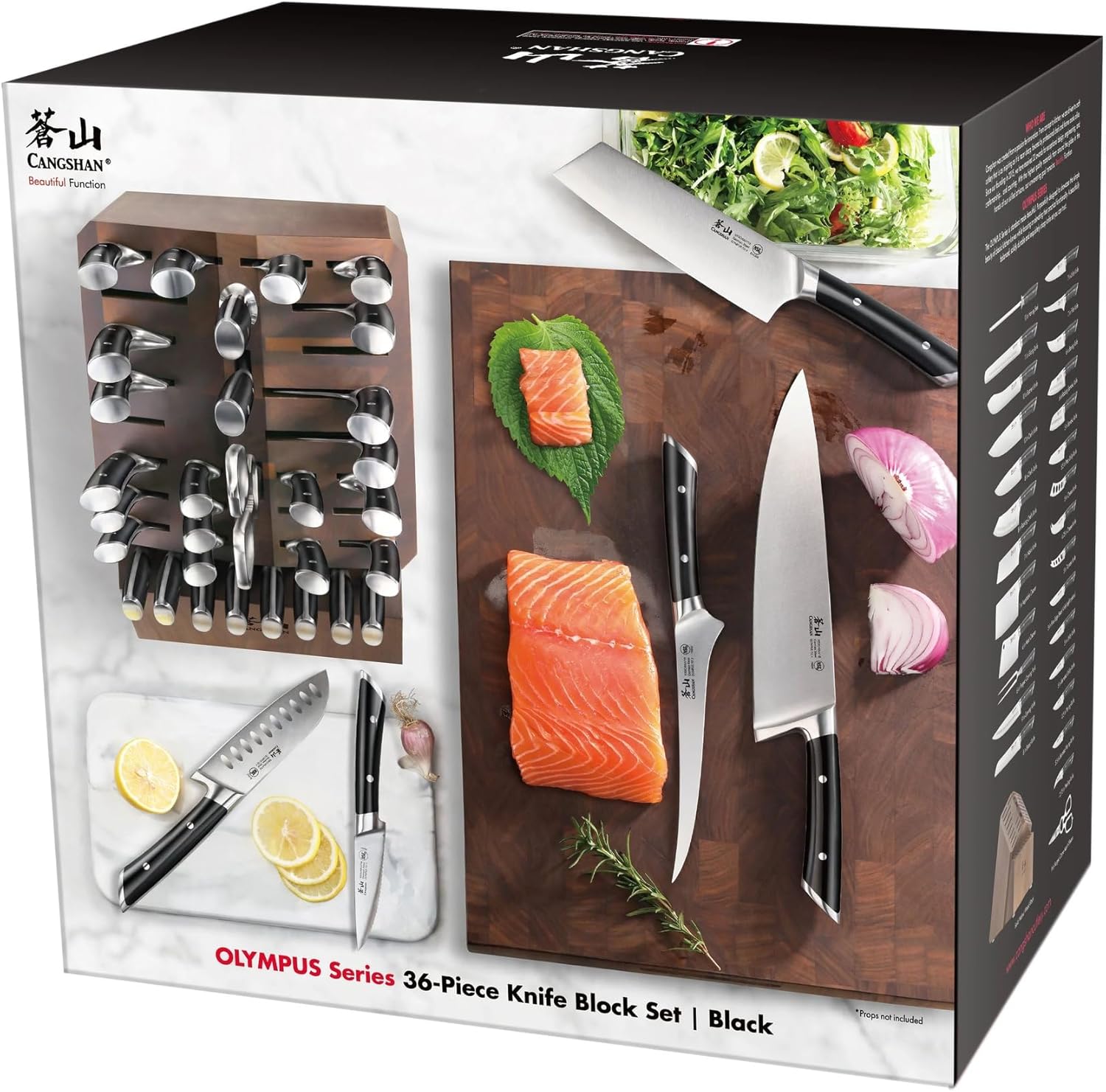 Cangshan OLYMPUS Series 36-Piece Block Set, Forged German Steel, Black, 505545 - Image 9