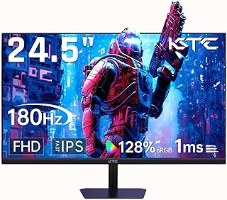 KTC 24.5'' Gaming Monitor 180Hz FHD,Fast IPS 1080P 1 ms, 128% sRGB HDR10,Freesync HDMI x 2 /DP x 1 VESA Tilt Adjustable Xb...