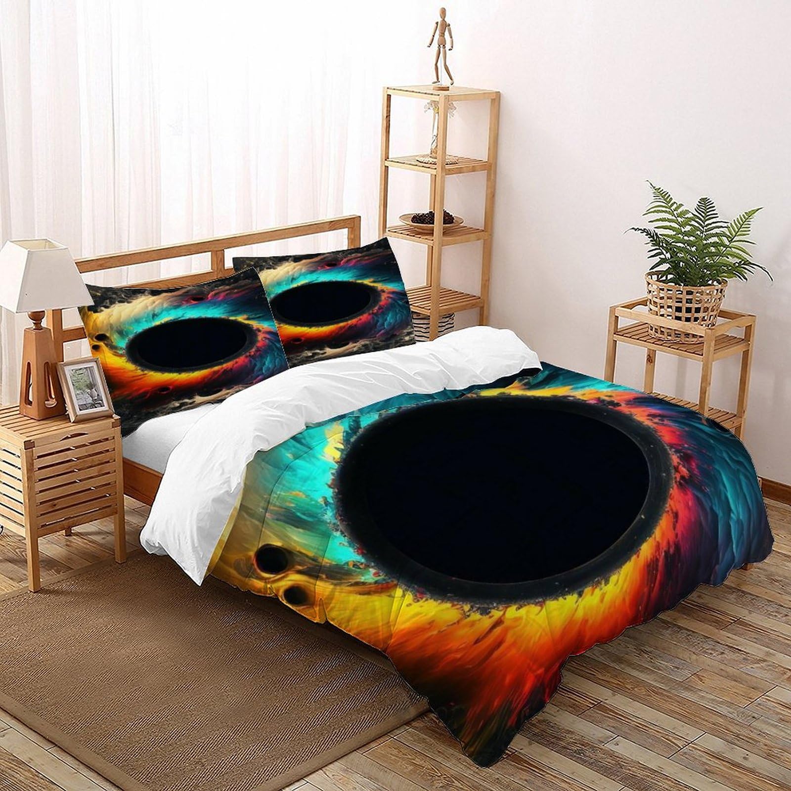 Parure de lit double Trou Noir avec housse de couette zippée l'abîme de l'univers