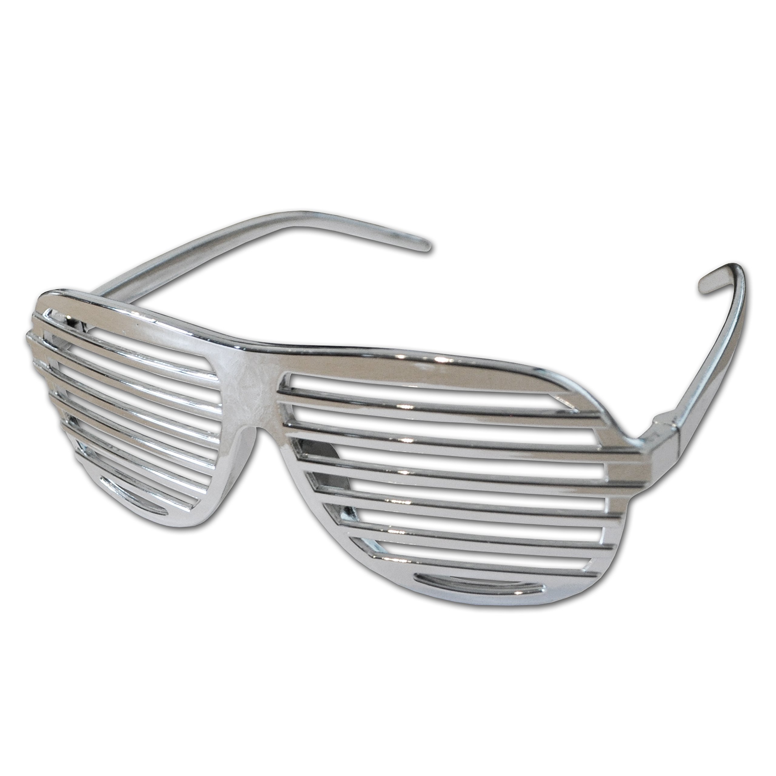 Komonee 20 x Chrome Shutter Shades Fun Novelty Plastic Party Retro Fancy Dress Costume Prop Rave Club Eyewear Disco Adults 80's Sunglasses — image 1