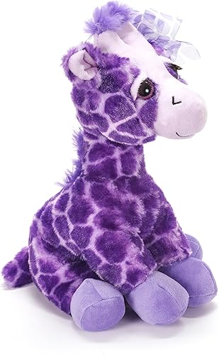 The Petting Zoo Peluche de jirafa morada, animales del zoológico de Lash'z, juguete de peluche de jirafa de 12 pulgadas