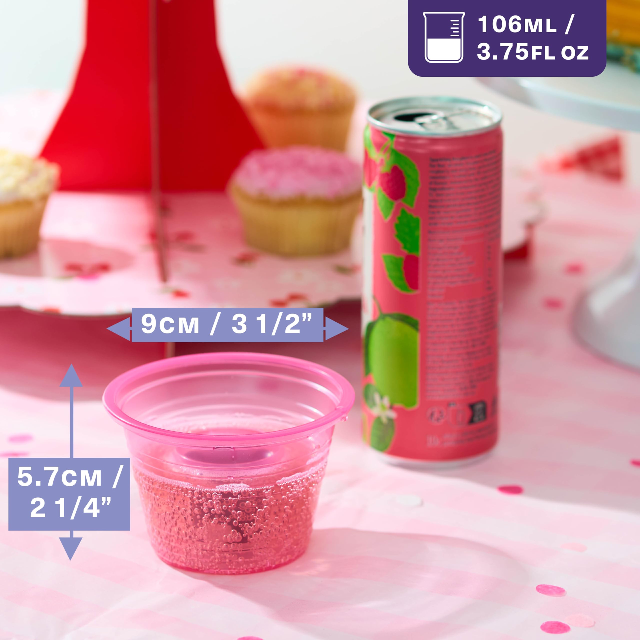MATANA 150 Vasos de Chupito de Plástico Duro Neón - Vasos para Shots