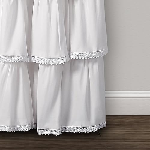 Miniatura 3 de Lush Decor Ventana de encaje con volantes, 84 x 52 pulgadas, panel de cortina blanco