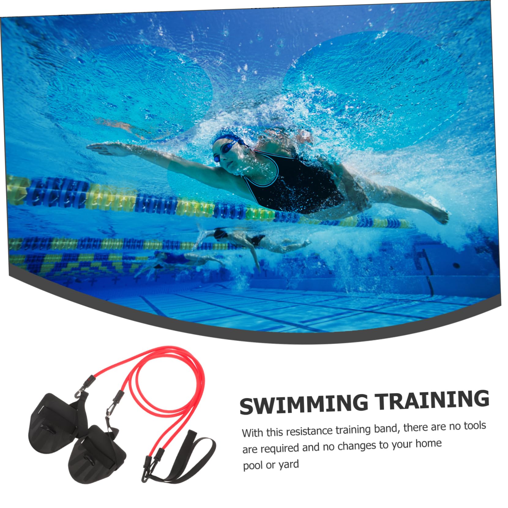 GOOHOCHY Swim Belts Water Belts for Pool Exercise Swim Training Equipment Webbed Resistance Rope Swimming Lessons Equipment