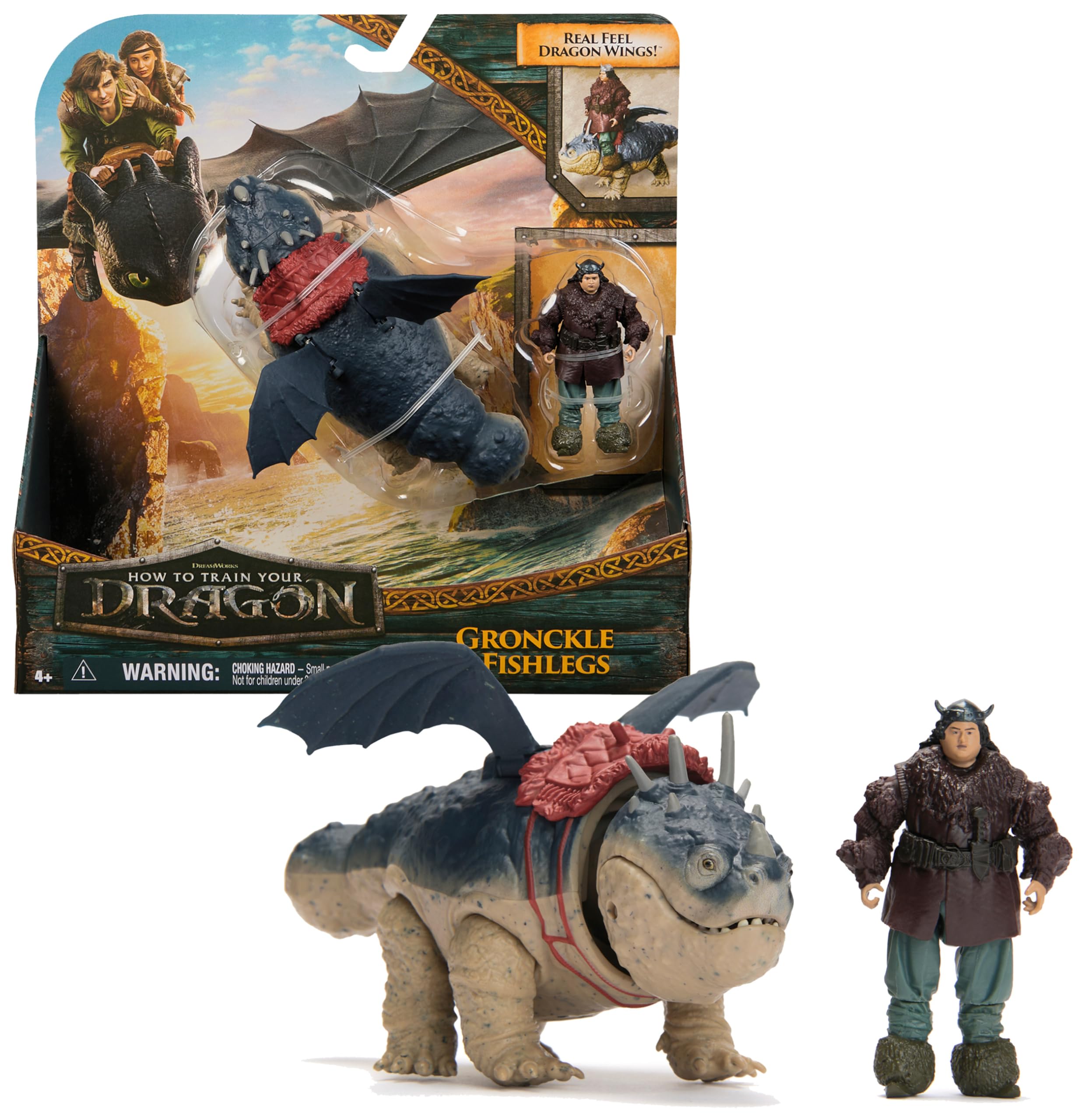 Dreamworks How to Train your Dragon, Wikinger und Drachen Actionfiguren-Set, Fleischklops und Fischbein, Spielzeug für Kinder ab 4 Jahren