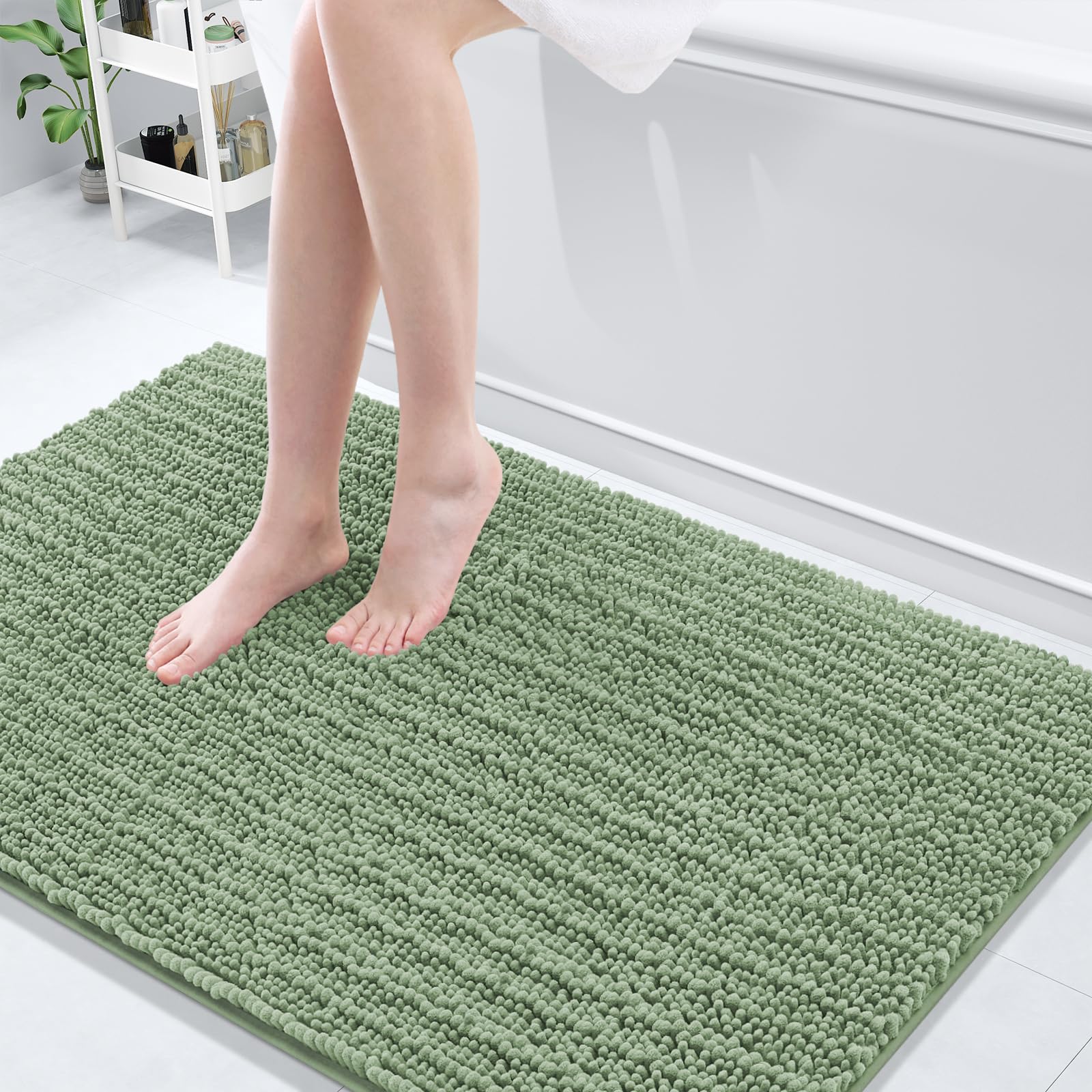 Arotive Luxury Chenille Bathroom Rug Mat, Extra Soft Thick Absorbent Shaggy Bath Rugs, Non-Slip Machine Wash Dry, Plush Bath Mats for Bathroom, Shower