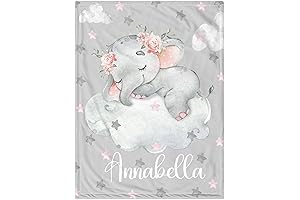 BroochPersonalized Elephant Baby Blanket