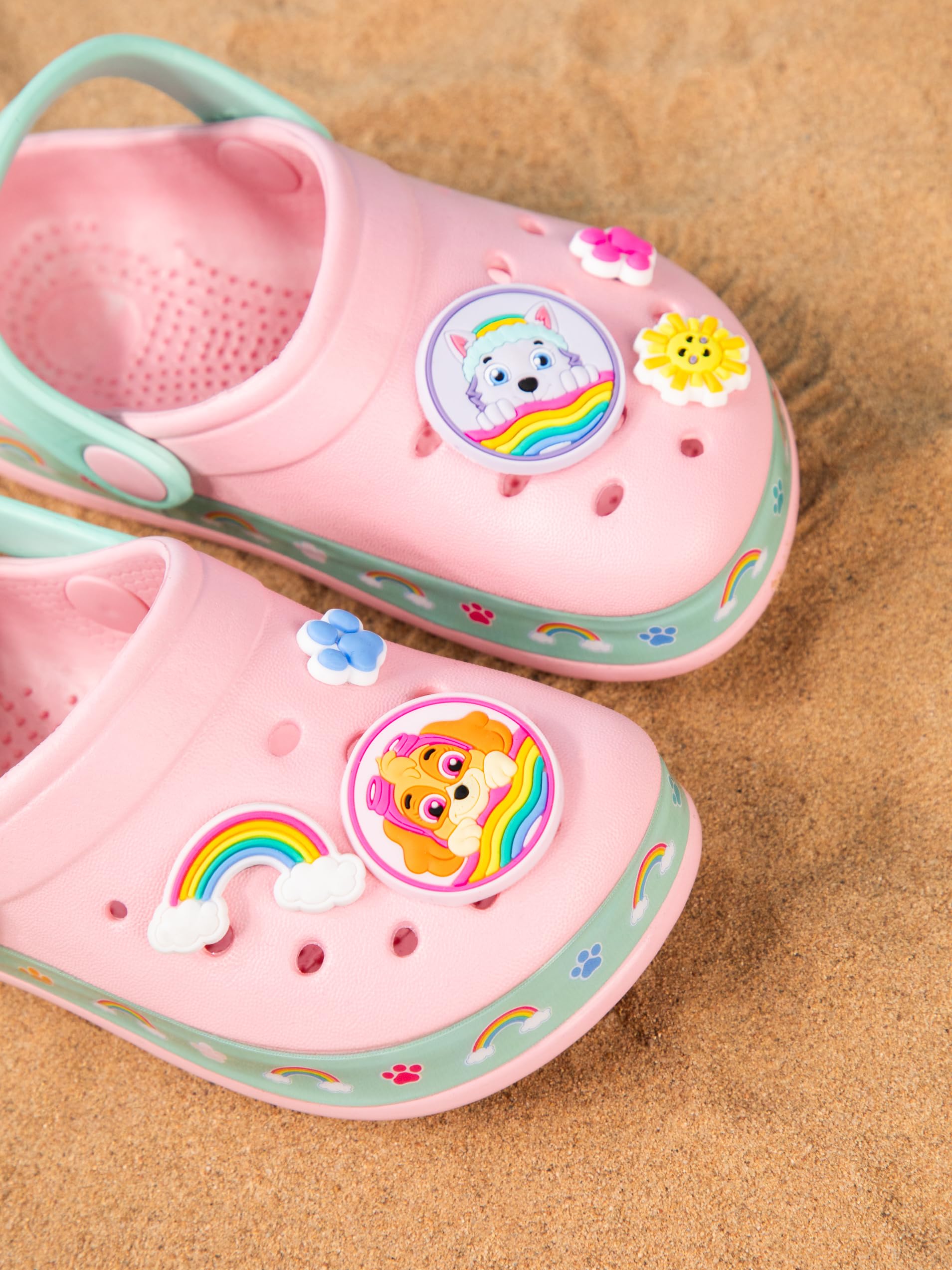 Paw Patrol Zuecos Girls | Calzado Infantil sin Cordones con adorables Colgantes de Cachorros en Rosa | Sandalias Skye Everest para Interior y Exterior con Correa Ajustable