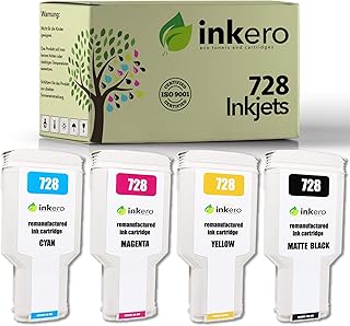 Sponsored Ad – Inkero Compatible with HP 728 4 x 300ml (MBK/C/M/Y).