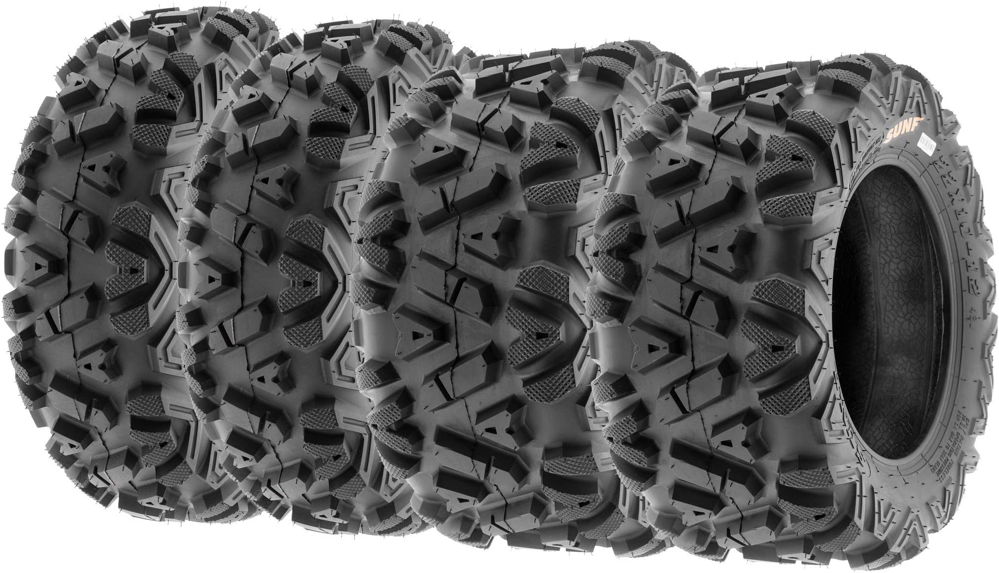 SunF Power.I ATV/UTV all-terrain Tire 22x7-12 Front & 22x10-12 Rear, Set of 4 A033, 6-PR, Tubeless