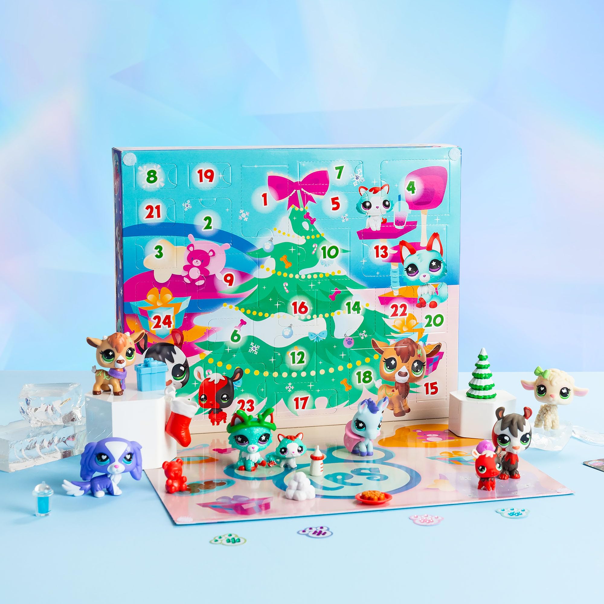 Littlest Pet Shop - Calendario X-mas per le vacanze Deluxe - Include animali carini e accessori a tema natalizio