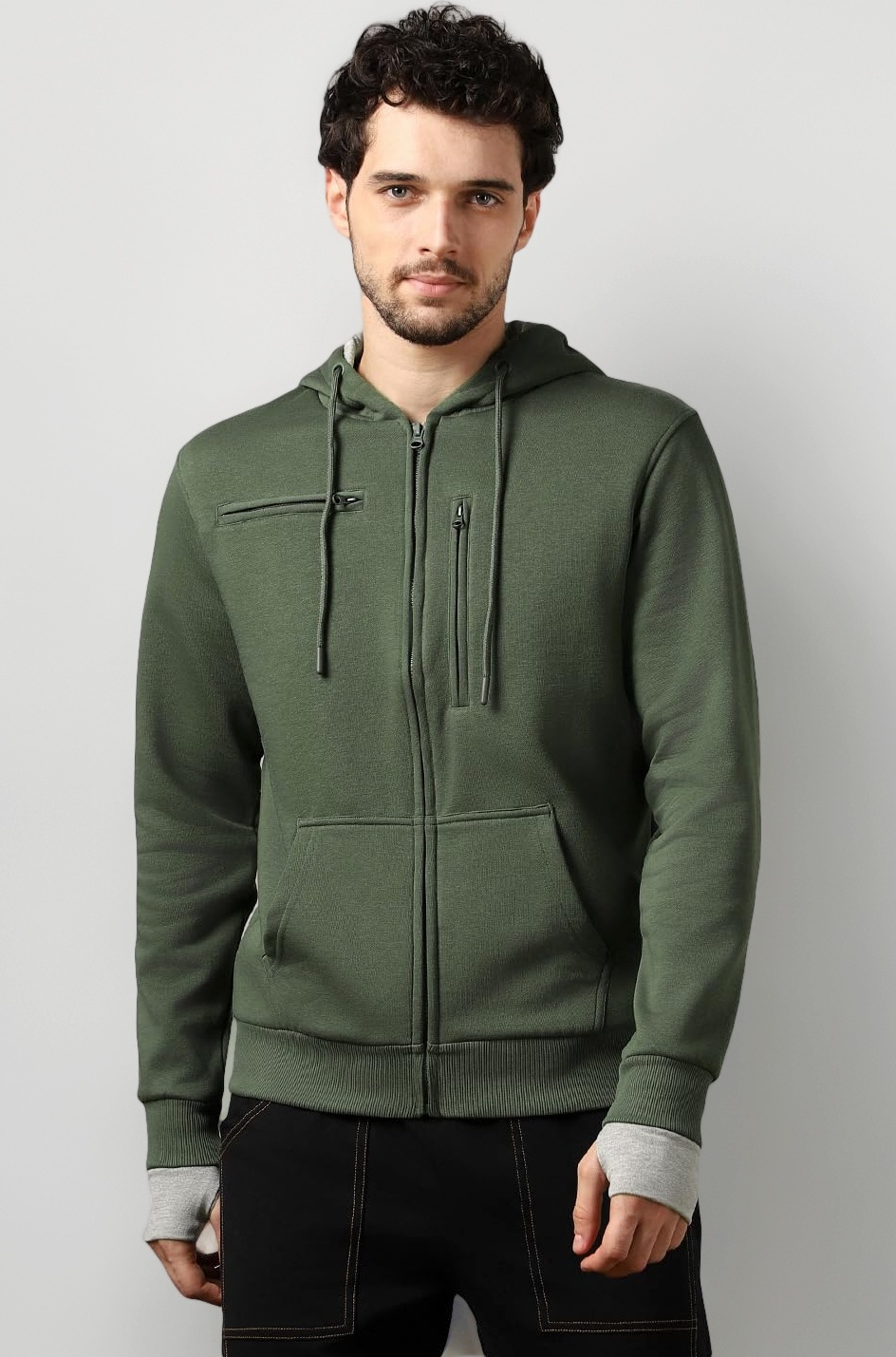 Travel Hoodies for Man | 280 GSM Rich Cotton Fleece Solid Hooded Full Sleeve Sweatshirt | Stylish Casual Wear Winter Hoodies for Men |15 Utility Features , Tab & Drinks & earphones Holder, Charger & Sunglass Pocket, Microfiber Cloth, In-Built Gloves, Eye Mask