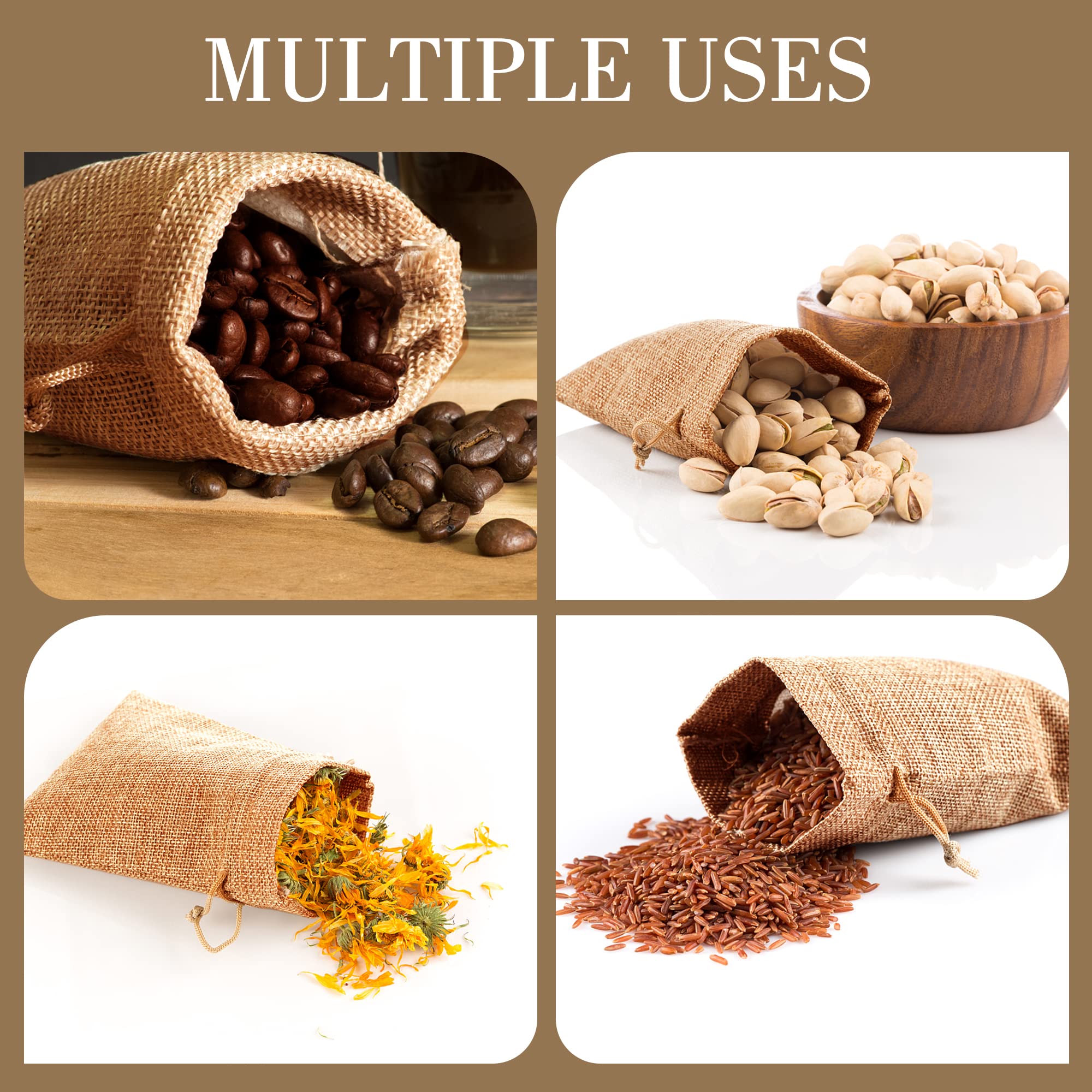 30 Sacchetti Di Lino Con Coulisse - 14x10cm, Con Etichette E Corda, Per Regali E Matrimoni - Foto 3