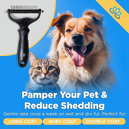 Miniatura 5 de Equinox - Tijeras de aseo para perros y deshedder - Juego de tijeras de aseo para mascotas 7 en 1 con cepillo para la capa interna - Tijeras curvas