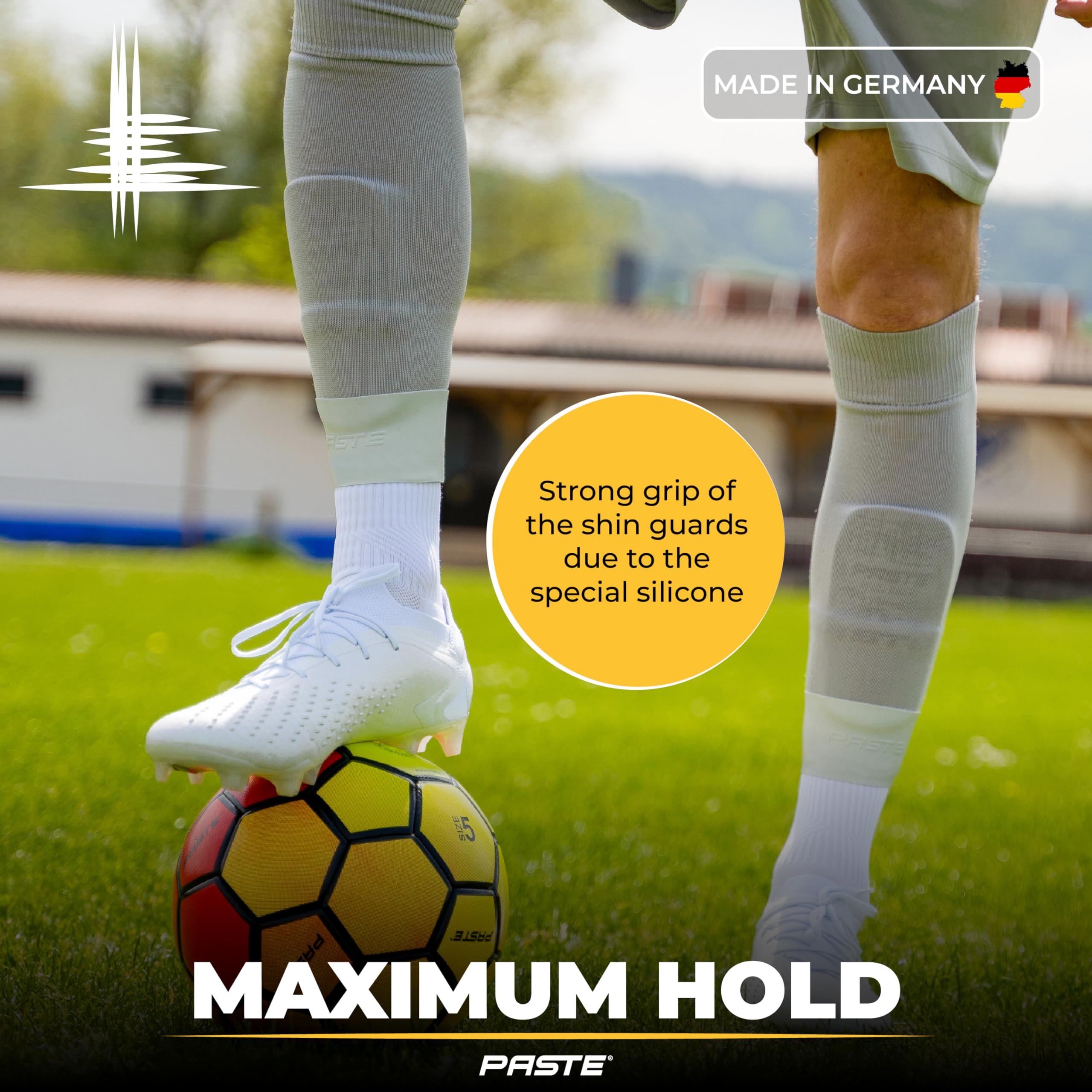 PASTE ® Supporto per parastinchi da calcio silicone per adulto uomo donna e bambino