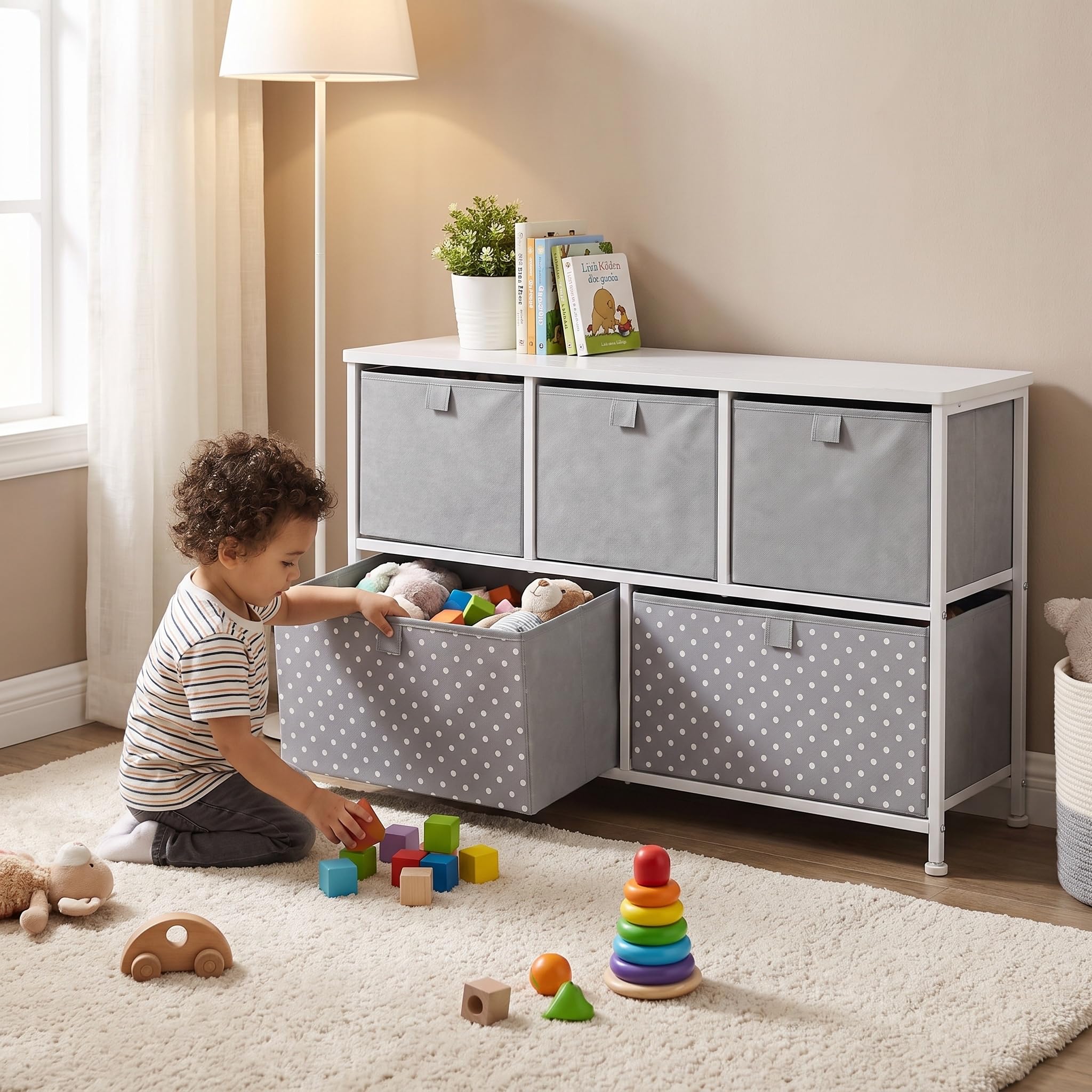Liberty House Toys Kids Grey 5 Drawer Storage Chest