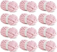 Vista 83 de Hombys Hilo de felpilla gruesa verde salvia para tejer a ganchillo y tejer, hilo grueso y esponjoso súper voluminoso para tejer a mano manta, hilo