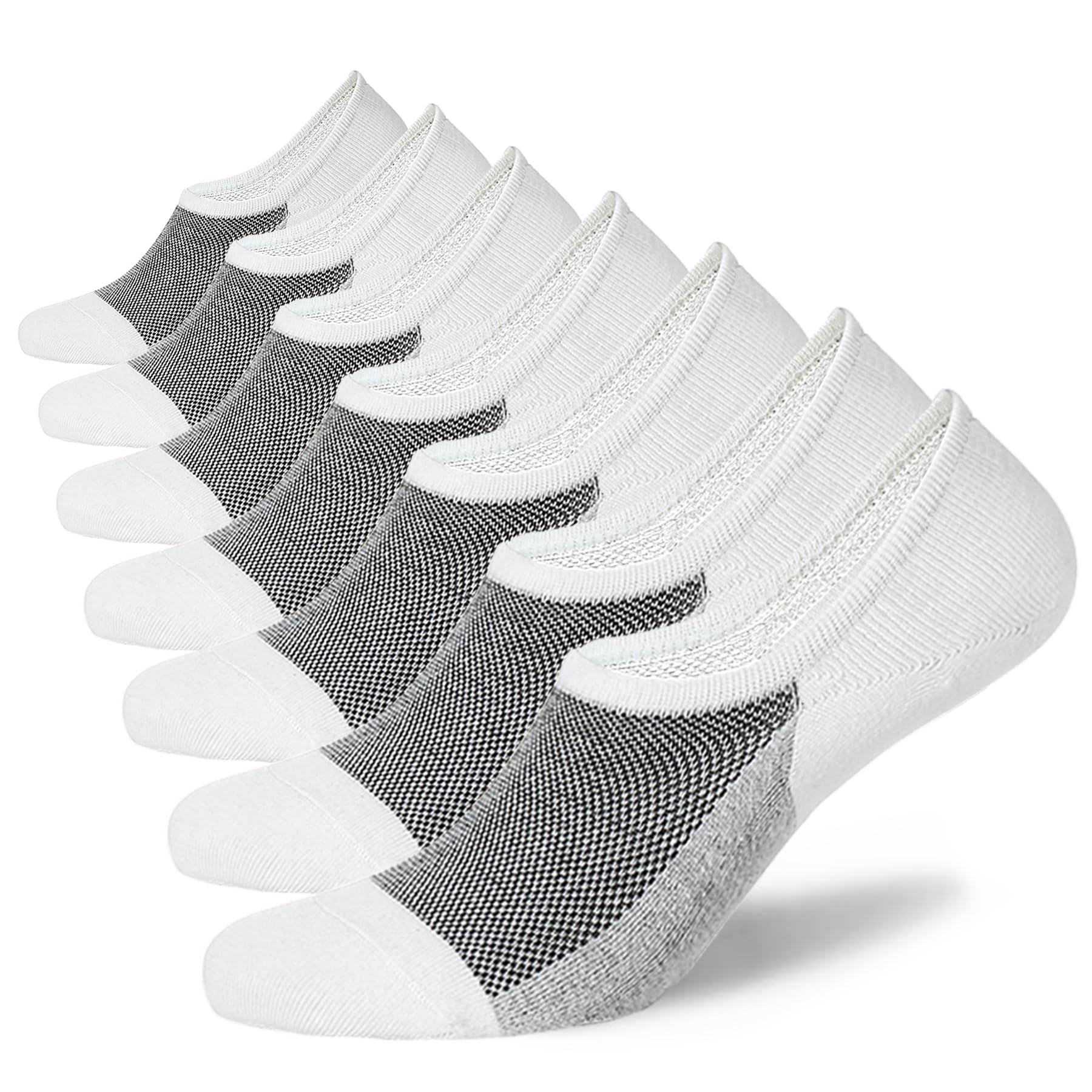 WANDER No Show Socks Mens 7 Pair Thin Non Slip Invisible Cotton Durable Sox