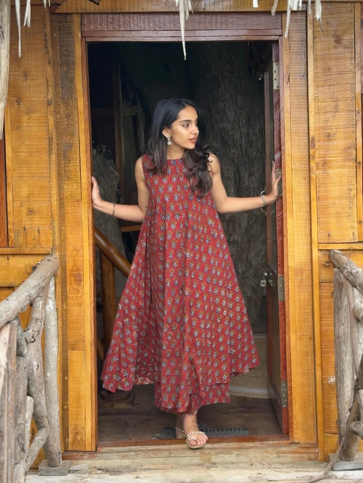 ANNI Designer Ensemble de coordination ethnique pour femme | Ensemble de pantalons Kurta | Ensemble Palazzo Kurta | Ensemble élégant en coton pour femme, coordonnées pour les festivals
