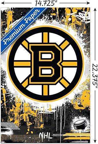 Miniatura 8 de Trends International NHL Boston Bruins - Póster de pared con logotipo Maximalist 23, 34 pulgadas de largo x 22.4 W, paquete de póster y montaje