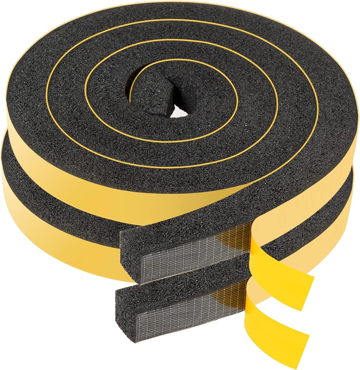 Weather Stripping Door Seal 1 Inch W X 1 Inch T, Open Cell Foam Insulation Air Conditioner Window Seal, Total Length 26 Feet (6.5ft x 4 Rolls)