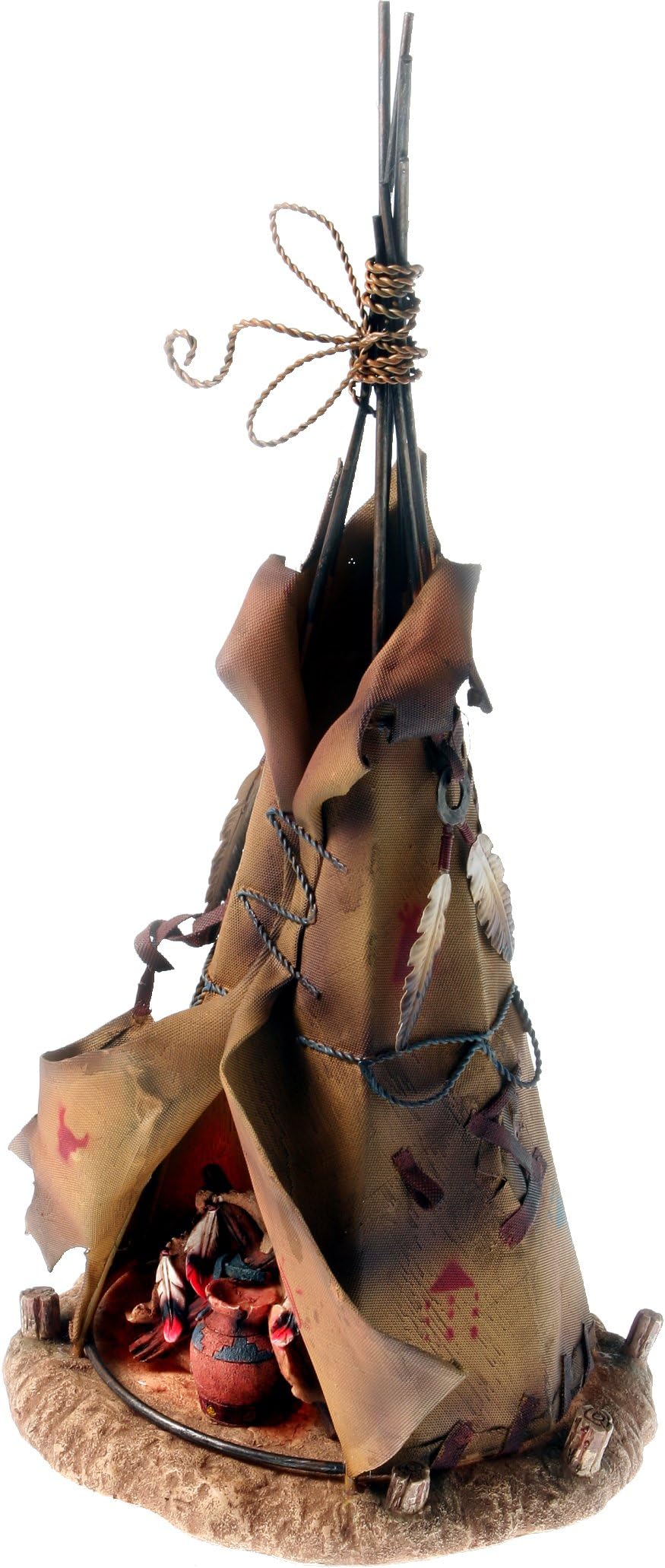 Western Decorative Lamp Indian Teepee Electric Metal Frame and Polyresin Height Approx. 40 cm Diameter 18 cm [Energy Class B]