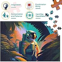 Vista 3 de Astronaut in The Jungle #Astronaut #Astronauts #Astronauta #Astronauta #Astronauta #Astronautas #Astronautas #Astronautcha - Rompecabezas de madera