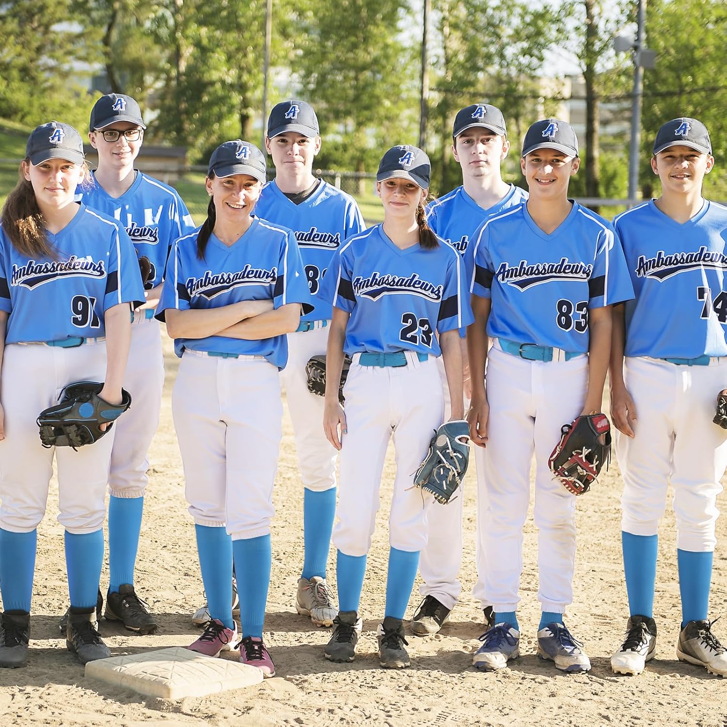 Baseball or Softball Sock & Belt Set Elastic Socks & Adjustable Waist Belts 4 Pairs Football Baseball Socks with 1 Belt - Image 7