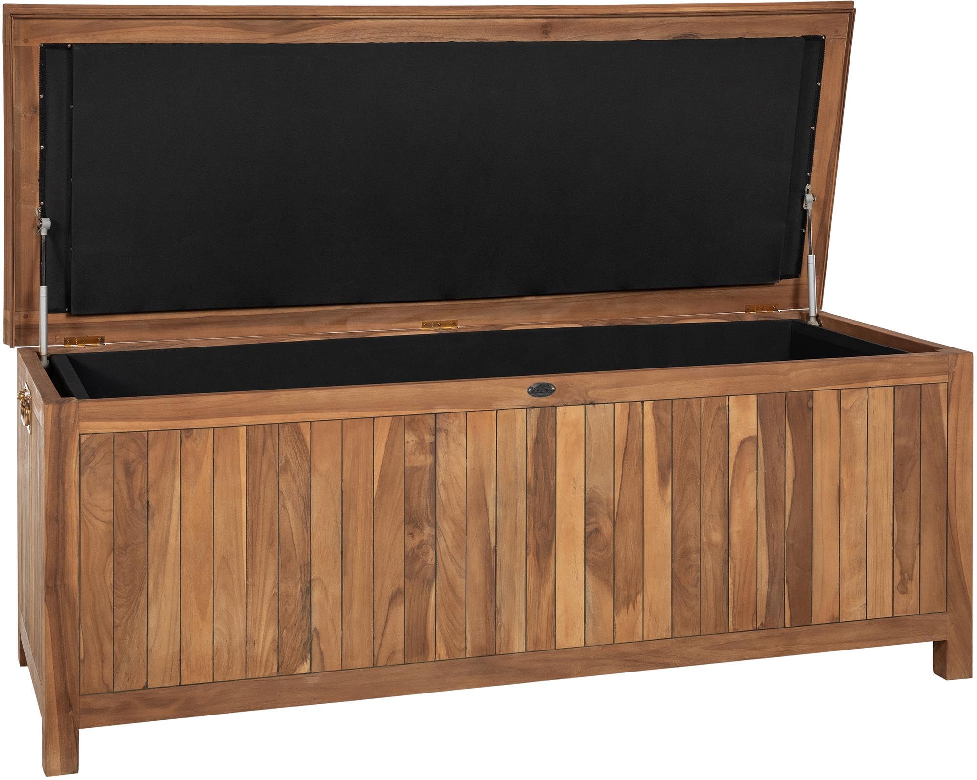 CLP Auflagenbox wasserdicht XXL Novena, große Gartenbox aus Teakholz wetterfest, Kissenbox outdoor für den Garten, Farbe:teak, Größe:160 cm
