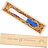 Qunclay Pregnancy Test Keepsake Box Surprise Pregnancy Announcement Box Wooden for Husband Grandparents Memory Souvenir Collection case with Raffia Ribbon(Stylish,Natural)