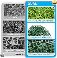 Vista 5 de Patio Paradise Paneles de pared de césped artificial de 20"x20" (6 unidades), telón de fondo de vegetación, seto de boj sintético, pantalla
