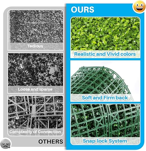 Miniatura 5 de Panel de madera de boj artificial para patio, 20 x 20 pulgadas, pantalla para cerco, decorativo para privacidad, pared verde, 1 a 30 unidades.