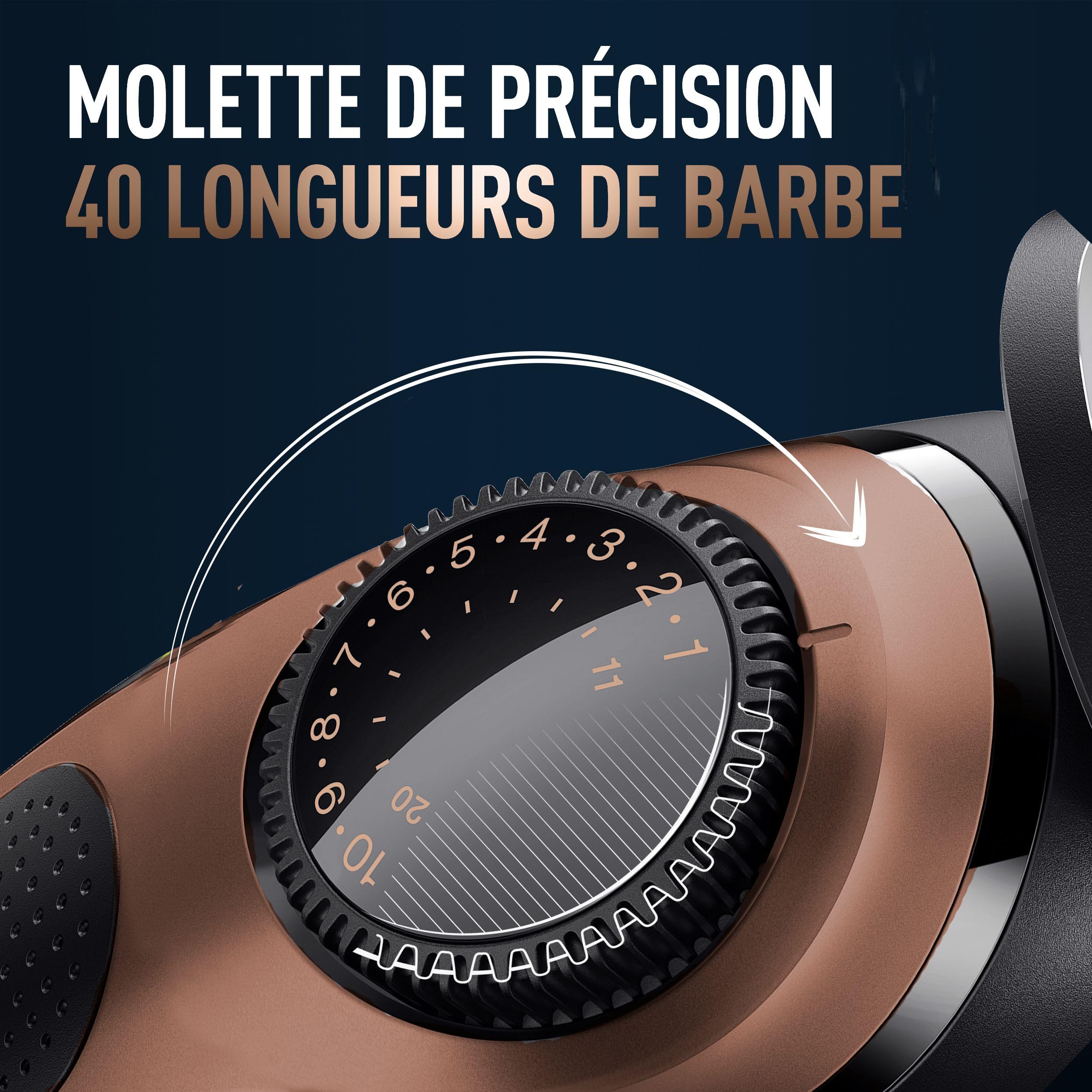 King C. Gillette Tondeuse Barbe Homme Pro, Electrique, Multicolore – sans Fil, Autonomie de 80 mins, Lames de Longue Durée, 40 Réglages de Longueur, Kit de Rasage avec 2 Sabots